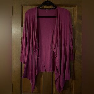 Pink Clover Magenta Pink Side Floral Detail Cropped Sleeve Cardigan